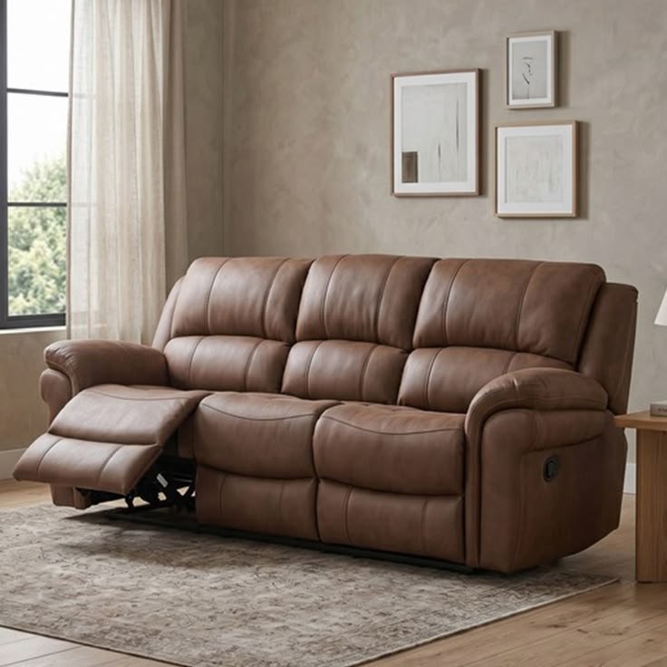 Comfy Leather 3 seater manual recliners